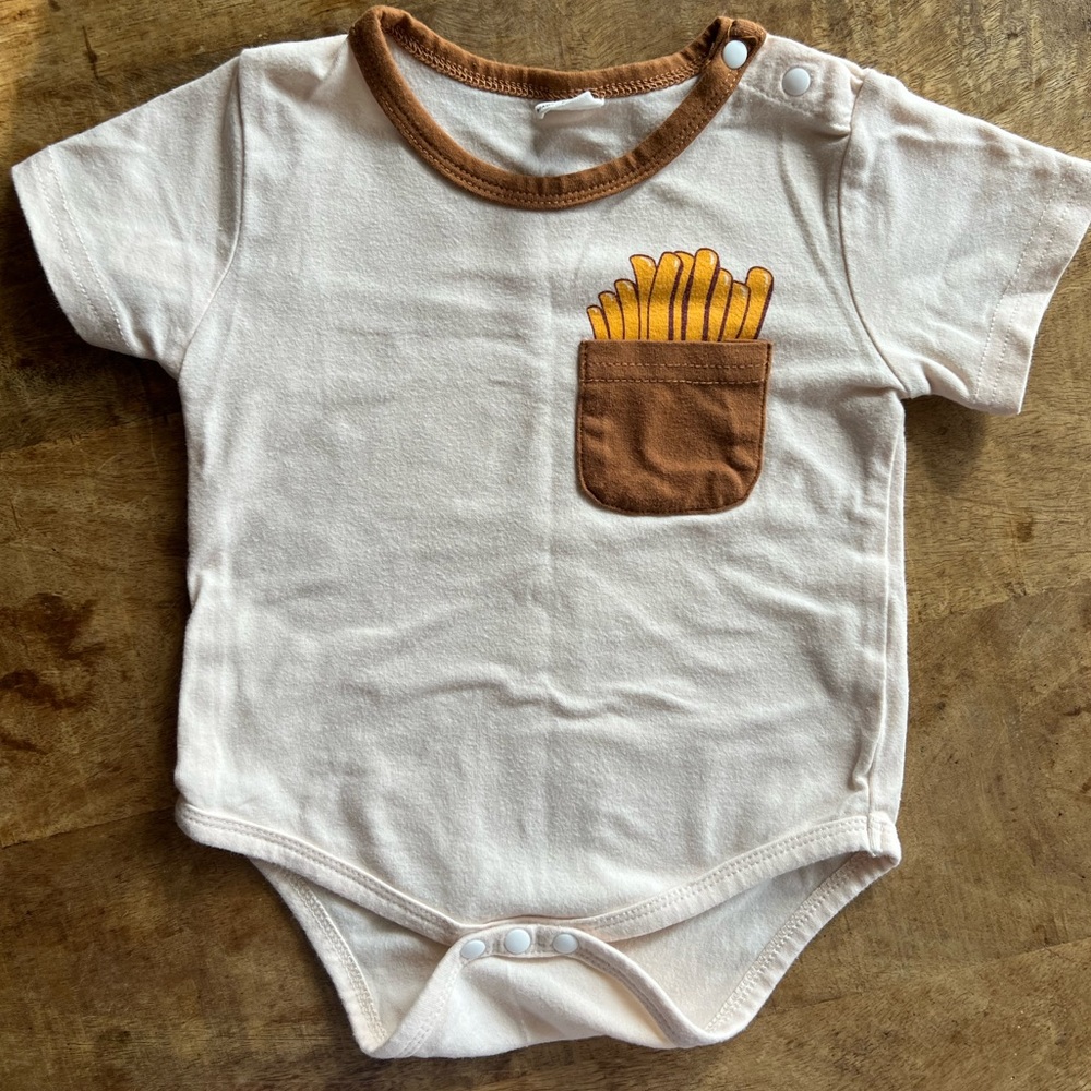 French Fry Pocket Onesie Ringer Collar ||